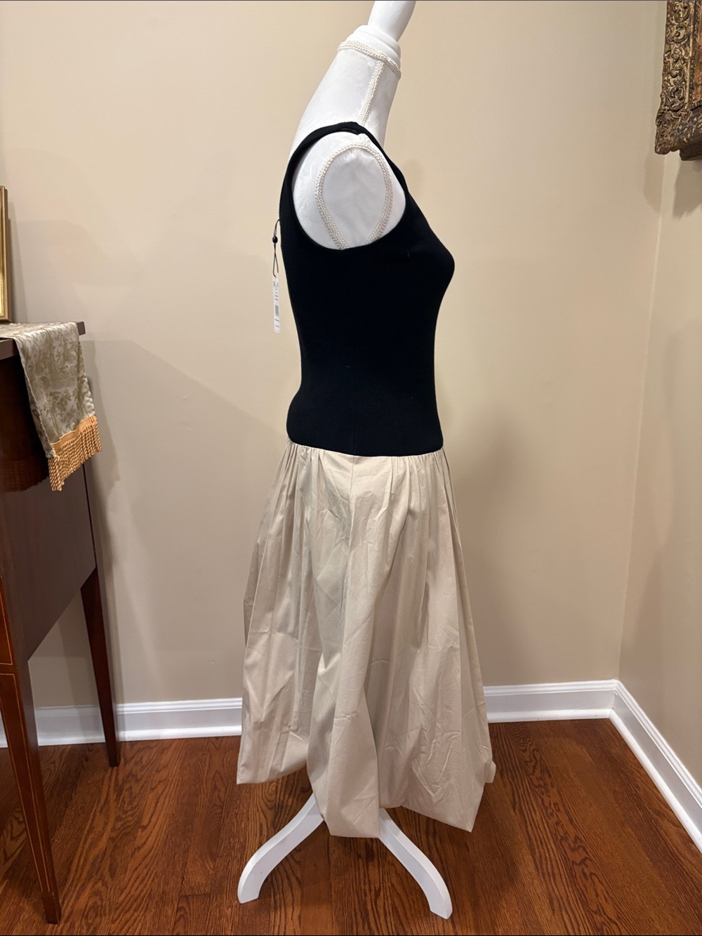 cinq a sept Beige Gathered Midi Skirt - Picture 3 of 7
